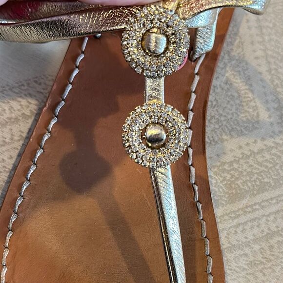 Tuccia Di Capri Silver Rhinestone Strappy Sandals - Size 37 - Picture 3 of 7